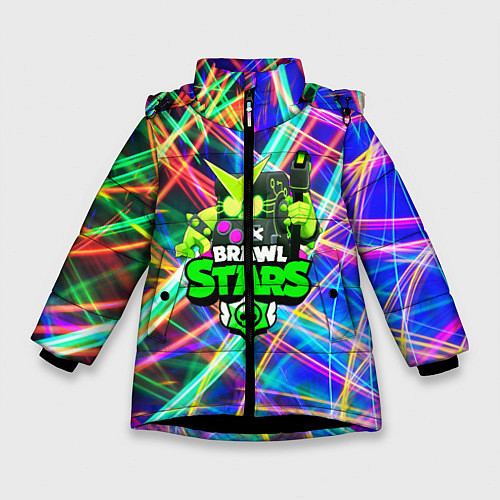 Зимняя куртка для девочки BRAWL STARS:8 BIT VIRUS / 3D-Черный – фото 1