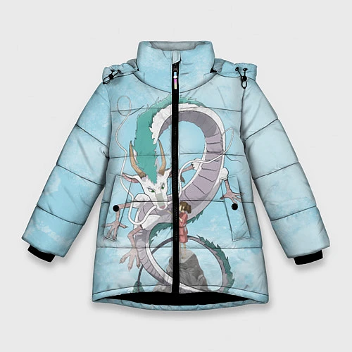 Зимняя куртка для девочки Унесённые призраками / 3D-Черный – фото 1