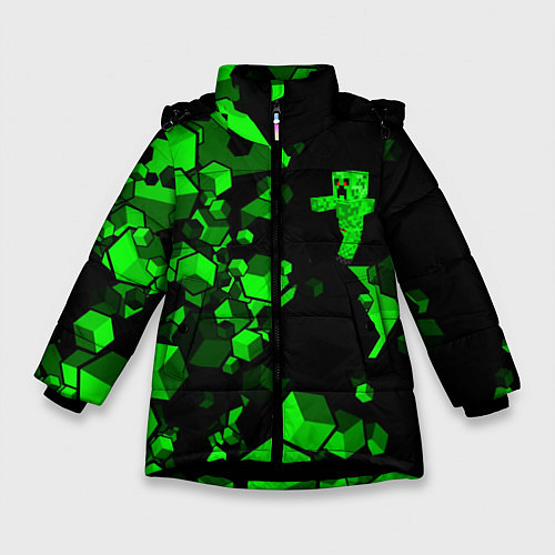 Зимняя куртка для девочки MINECRAFT CREEPER / 3D-Черный – фото 1