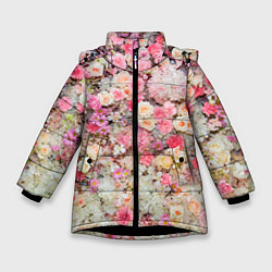 Зимняя куртка для девочки Цветочное поле