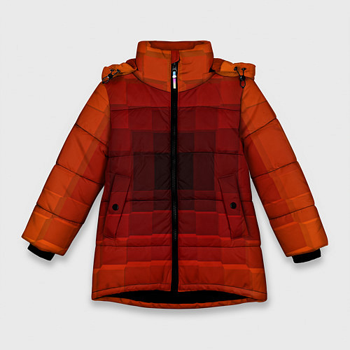 Зимняя куртка для девочки Оптическая иллюзия / 3D-Черный – фото 1