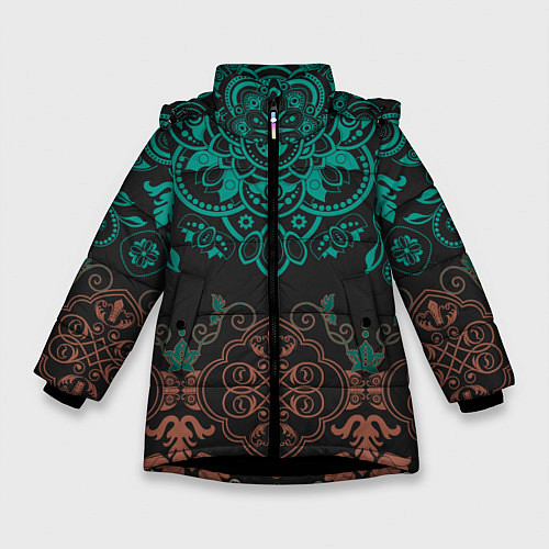 Зимняя куртка для девочки Кружево / 3D-Черный – фото 1