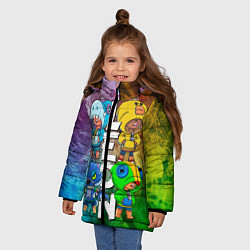 Куртка зимняя для девочки Brawl Stars Leon Quattro, цвет: 3D-светло-серый — фото 2