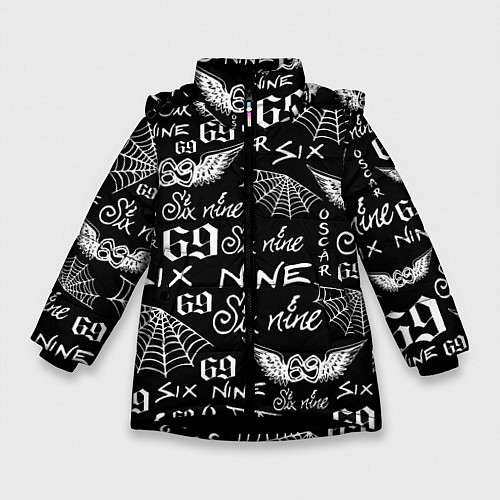 Зимняя куртка для девочки 6IX9INE ТАТУИРОВКИ / 3D-Черный – фото 1