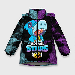 Куртка зимняя для девочки Brawl Stars Leon Shark, цвет: 3D-светло-серый