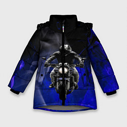 Куртка зимняя для девочки МОТОЦИКЛЫ, цвет: 3D-светло-серый