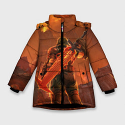 Куртка зимняя для девочки Палач Рока, цвет: 3D-черный
