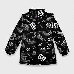 Куртка зимняя для девочки 6IX9INE, цвет: 3D-черный
