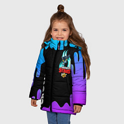 Куртка зимняя для девочки BRAWL STARS MECHA CROW, цвет: 3D-светло-серый — фото 2