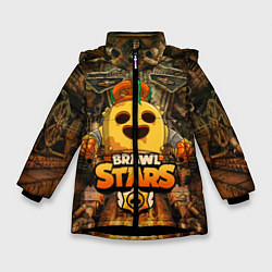Куртка зимняя для девочки Brawl Stars Robot Spike, цвет: 3D-черный