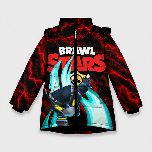 Зимняя куртка для девочки BRAWL STARS MECHA CROW / 3D-Черный – фото 1