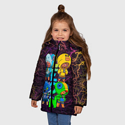 Куртка зимняя для девочки Brawl Stars Leon Quattro, цвет: 3D-черный — фото 2