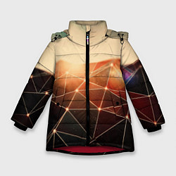 Куртка зимняя для девочки ABSTRACT DIGITAL, цвет: 3D-красный