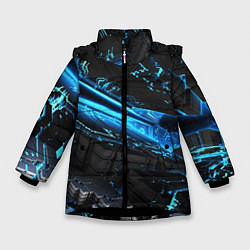 Куртка зимняя для девочки DIGITAL ABSTRACT, цвет: 3D-черный