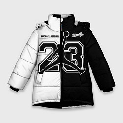 Куртка зимняя для девочки Michael Jordan 23, цвет: 3D-черный