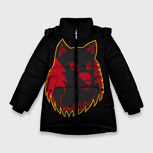 Зимняя куртка для девочки Wolf Logo / 3D-Черный – фото 1