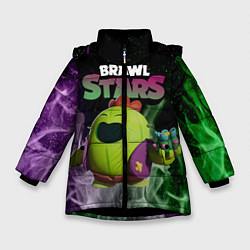 Куртка зимняя для девочки Brawl Stars Spike, цвет: 3D-черный