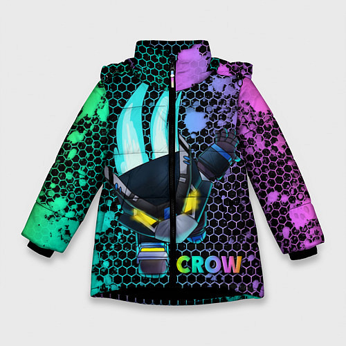 Зимняя куртка для девочки Brawl Stars CROW / 3D-Черный – фото 1