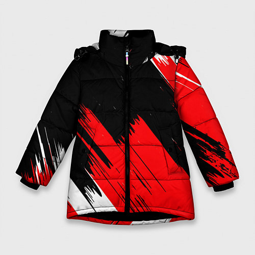 Зимняя куртка для девочки ТЕКСТУРА / 3D-Черный – фото 1