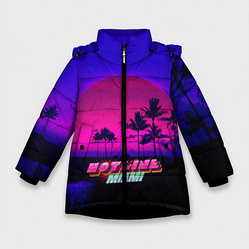 Зимняя куртка для девочки HOTLINE MIAMI / 3D-Черный – фото 1