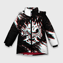 Куртка зимняя для девочки CYBERPUNK 2077 SAMURAI GLITCH, цвет: 3D-красный