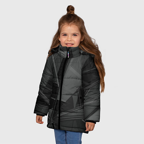 Зимняя куртка для девочки Stone Black / 3D-Красный – фото 3