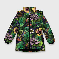 Зимняя куртка для девочки Летние цветы