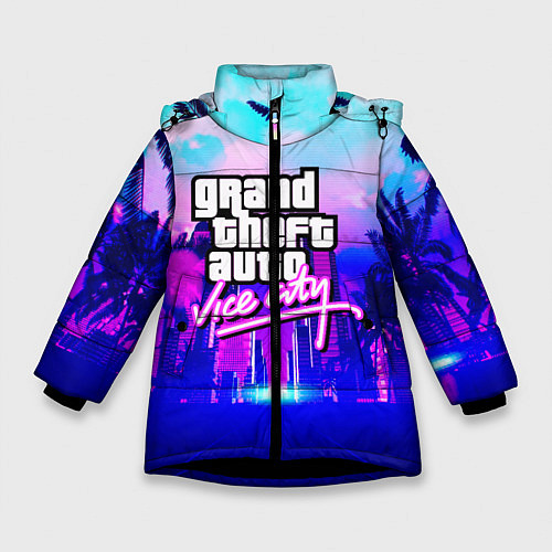 Зимняя куртка для девочки GTA REMASTER / 3D-Черный – фото 1