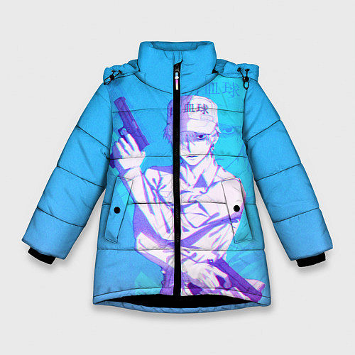 Зимняя куртка для девочки Клетки за работой / 3D-Черный – фото 1