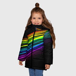 Куртка зимняя для девочки АБСТРАКЦИЯ, цвет: 3D-черный — фото 2