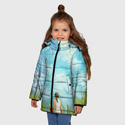 Куртка зимняя для девочки Cloud ART, цвет: 3D-светло-серый — фото 2