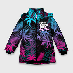 Куртка зимняя для девочки GTA VICE CITY, цвет: 3D-черный