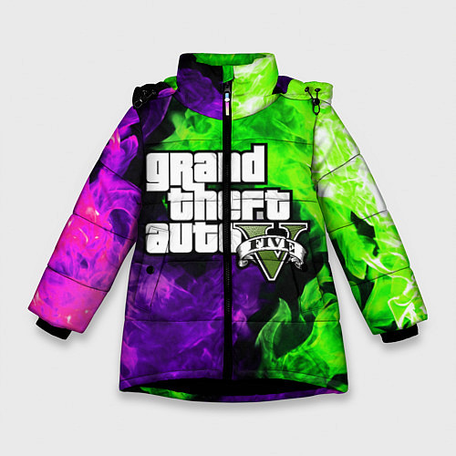 Зимняя куртка для девочки GTA 5 / 3D-Черный – фото 1