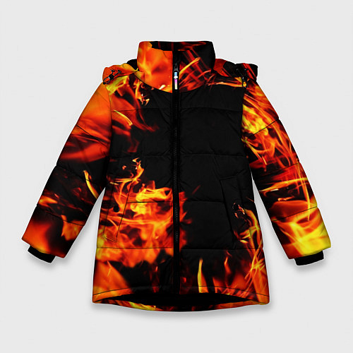 Зимняя куртка для девочки ОГОНЬ / 3D-Черный – фото 1