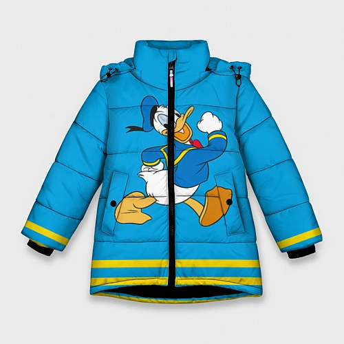 Зимняя куртка для девочки Дональд Дак / 3D-Черный – фото 1