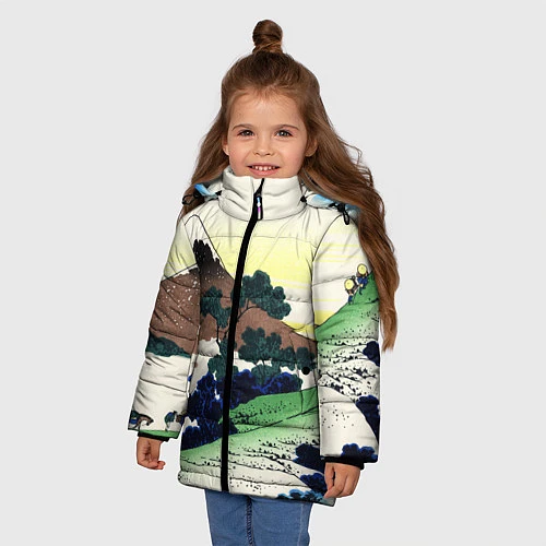 Зимняя куртка для девочки ЯПОНИЯ / 3D-Светло-серый – фото 3