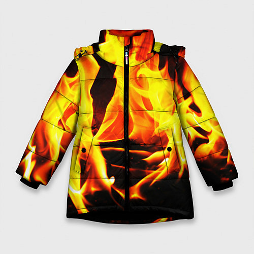 Зимняя куртка для девочки В ОГНЕ / 3D-Черный – фото 1