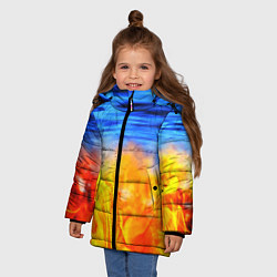 Куртка зимняя для девочки ЛЕД И ПЛАМЯ, цвет: 3D-черный — фото 2