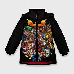 Куртка зимняя для девочки Все герои Dota 2, цвет: 3D-красный