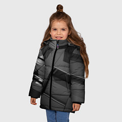 Куртка зимняя для девочки ПЛИТЫ 3D, цвет: 3D-черный — фото 2