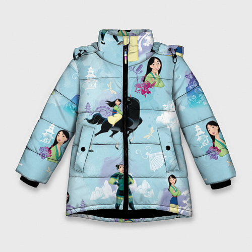 Зимняя куртка для девочки Mulan Pattern / 3D-Черный – фото 1