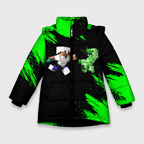 Зимняя куртка для девочки MINECRAFT / 3D-Черный – фото 1