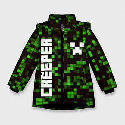 Куртка зимняя для девочки MINECRAFT CREEPER, цвет: 3D-черный