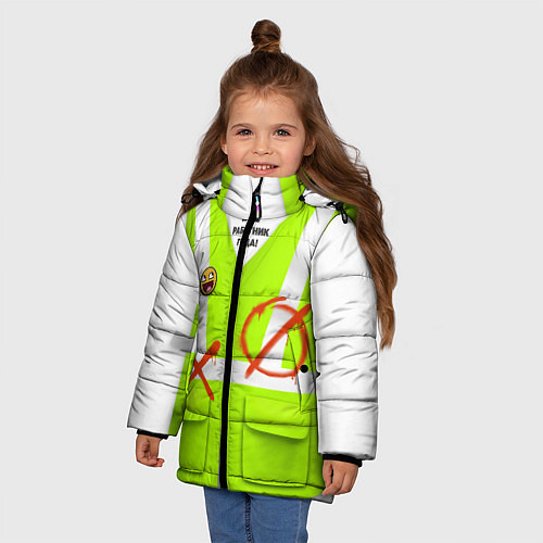 Зимняя куртка для девочки Работник года Номер один / 3D-Светло-серый – фото 3