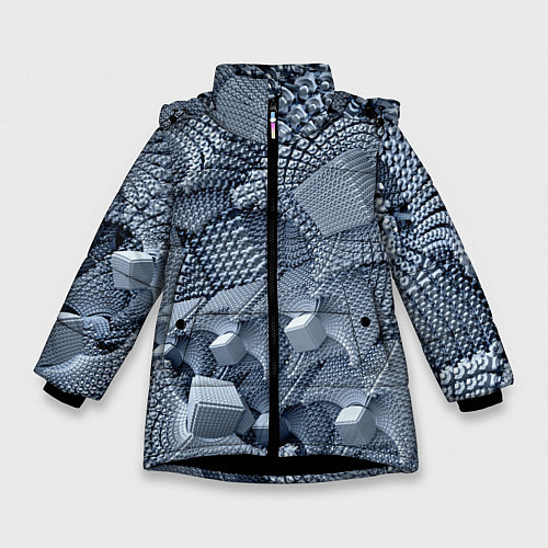 Зимняя куртка для девочки GREY / 3D-Черный – фото 1