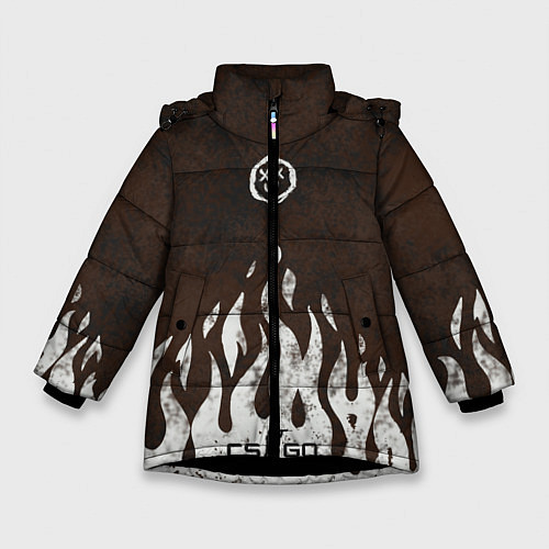 Зимняя куртка для девочки Cs:go - Оксидное пламя / 3D-Черный – фото 1