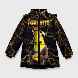 Куртка зимняя для девочки Peely Fortnite, цвет: 3D-черный