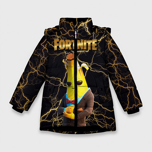 Зимняя куртка для девочки Peely Fortnite / 3D-Черный – фото 1