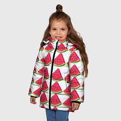 Куртка зимняя для девочки Арбузы, цвет: 3D-черный — фото 2
