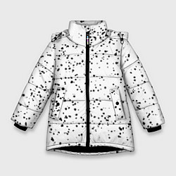 Куртка зимняя для девочки Точки, цвет: 3D-черный